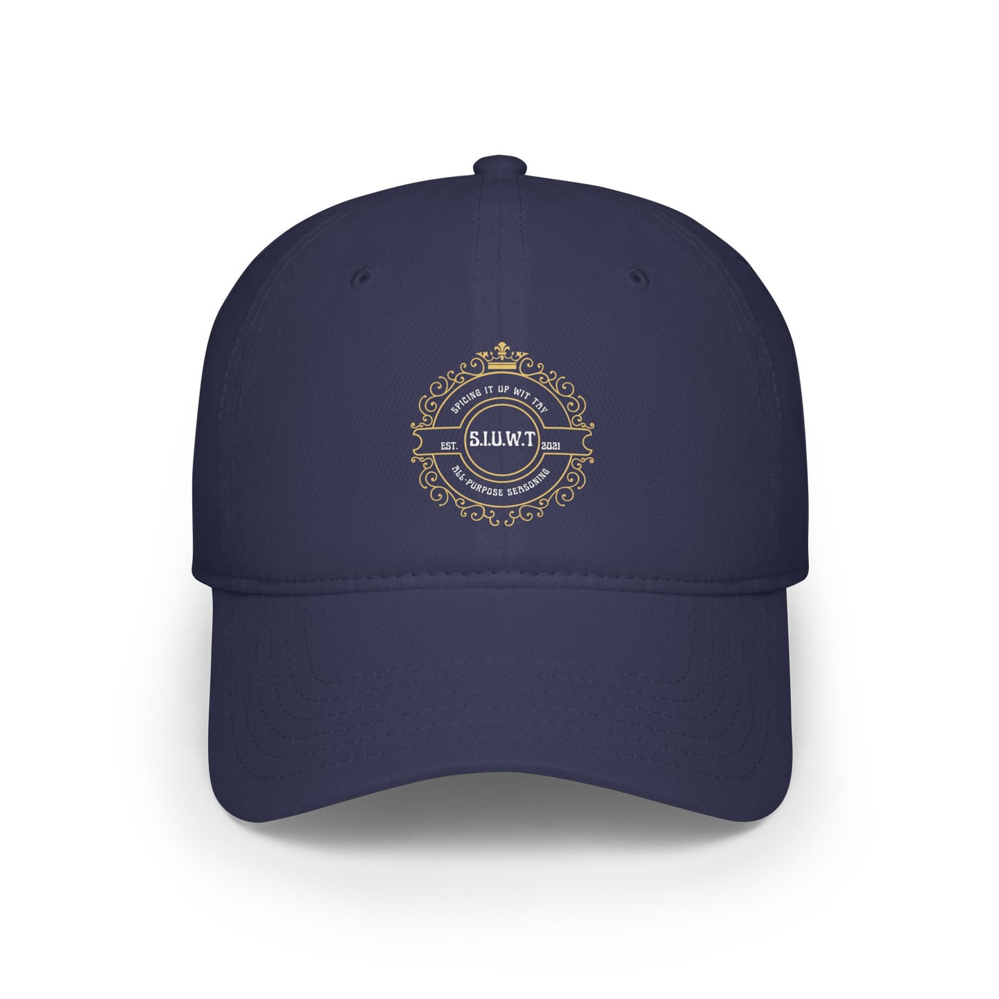 Low Profile Baseball Cap with Ornate Crest "S.H.W.T." – Classic Vintage Logo Hat