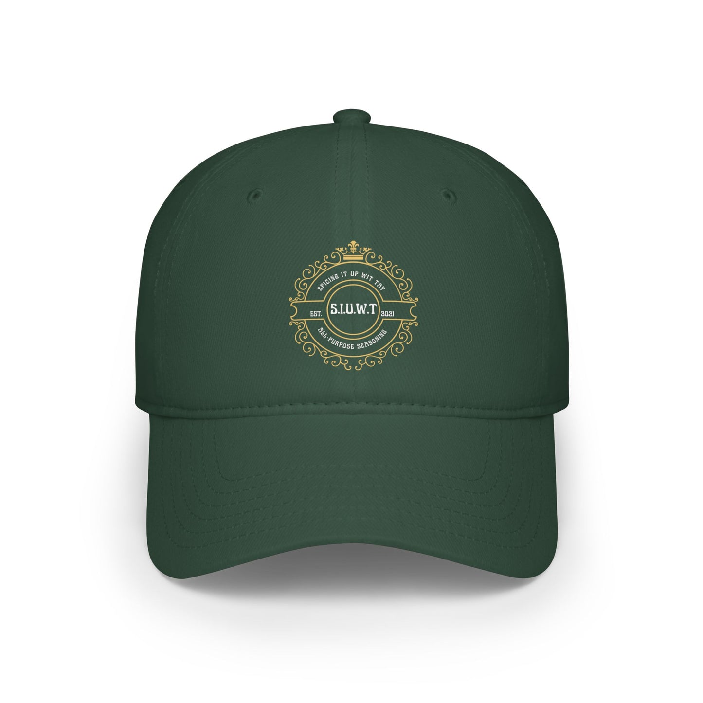 Low Profile Baseball Cap with Ornate Crest "S.H.W.T." – Classic Vintage Logo Hat