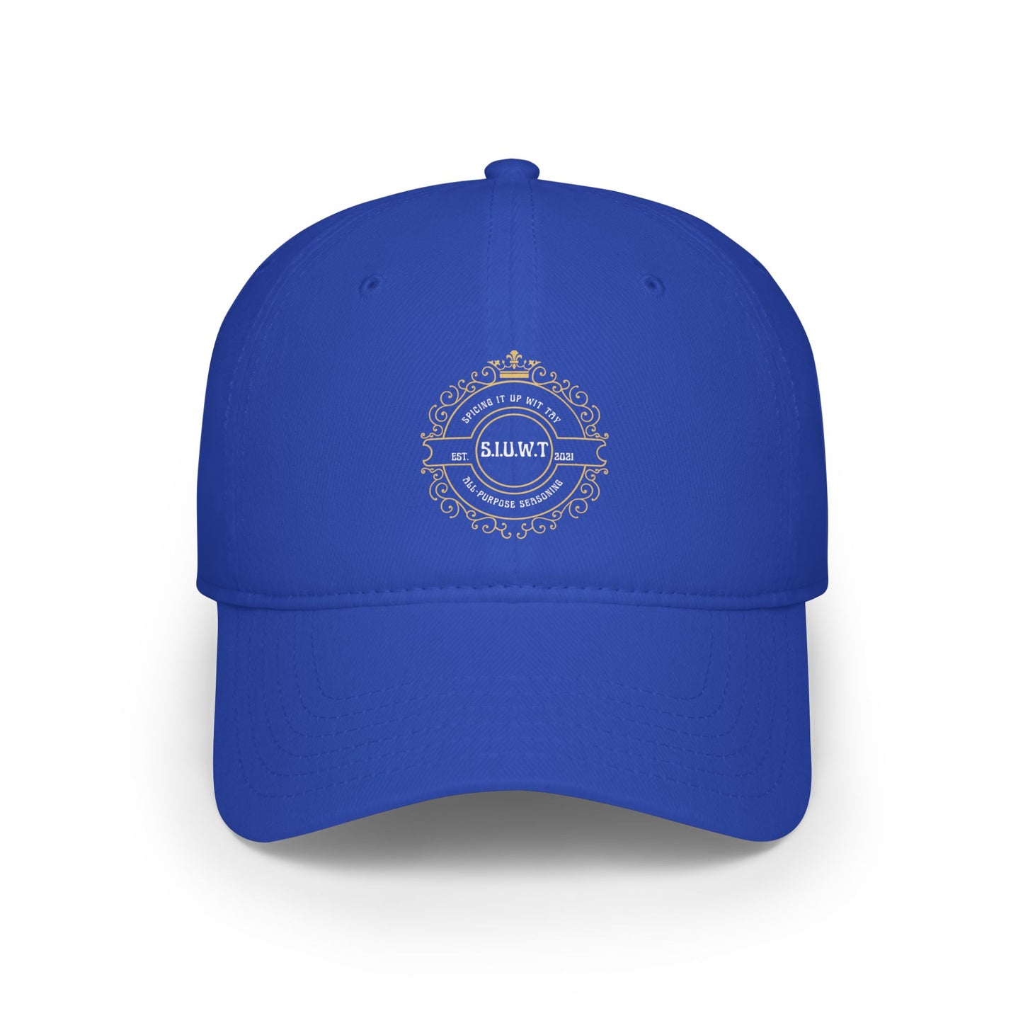Low Profile Baseball Cap with Ornate Crest "S.H.W.T." – Classic Vintage Logo Hat