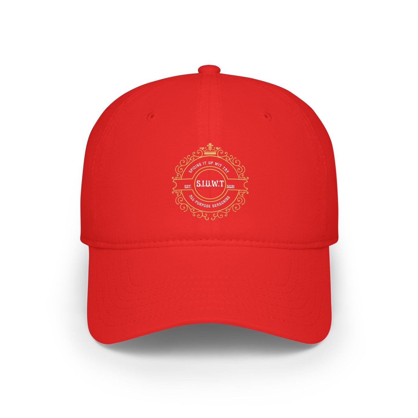 Low Profile Baseball Cap with Ornate Crest "S.H.W.T." – Classic Vintage Logo Hat