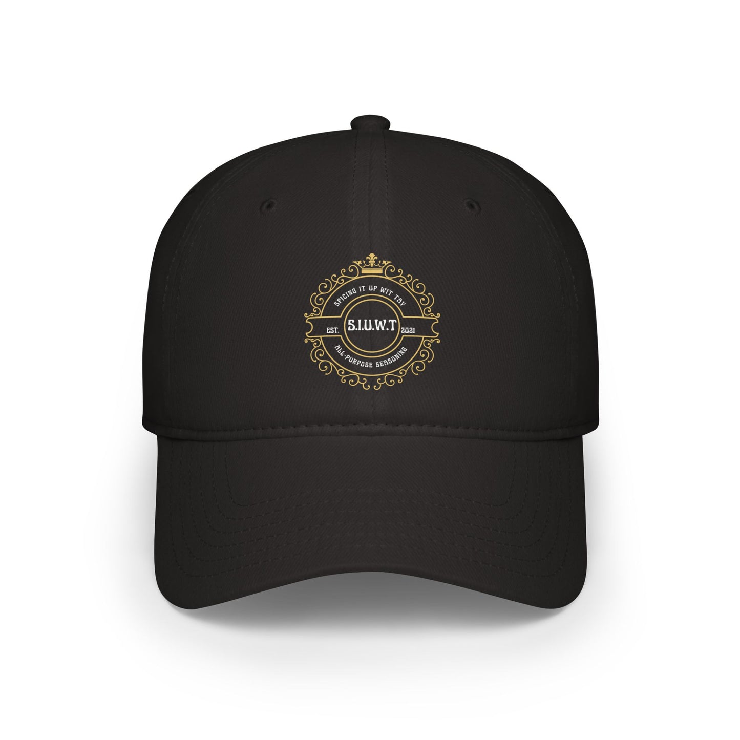 Low Profile Baseball Cap with Ornate Crest "S.H.W.T." – Classic Vintage Logo Hat