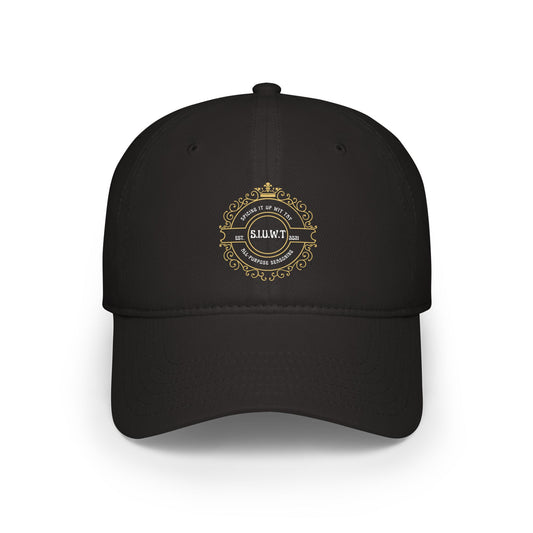 Low Profile Baseball Cap with Ornate Crest "S.H.W.T." – Classic Vintage Logo Hat